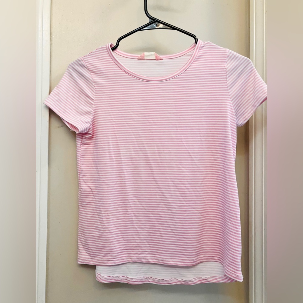 Never worn Girls BKIND pink and white striped softy high/low top. Bundle Deals!